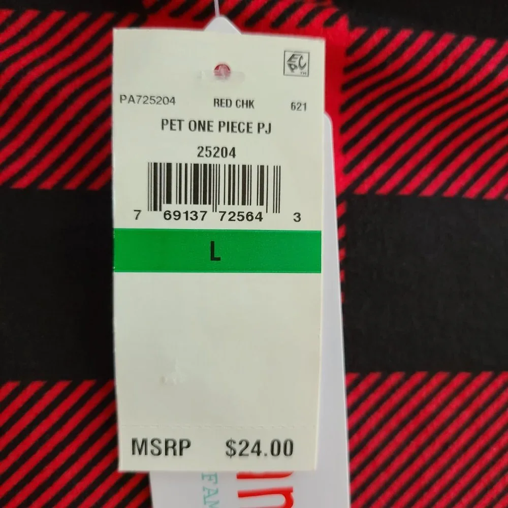 PAJAMARAMA Buffalo Notch Pet Family One Piece Dog PJ Size L - Picture 9 of 9